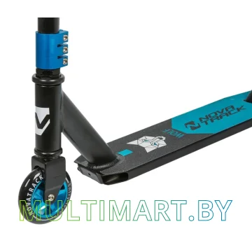 Самокат Novatrack Wolf EL Alloy 100A.WOLF.BBL22 (черный/синий. 2022) картинка 2